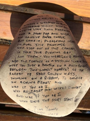 Poem on a stone.